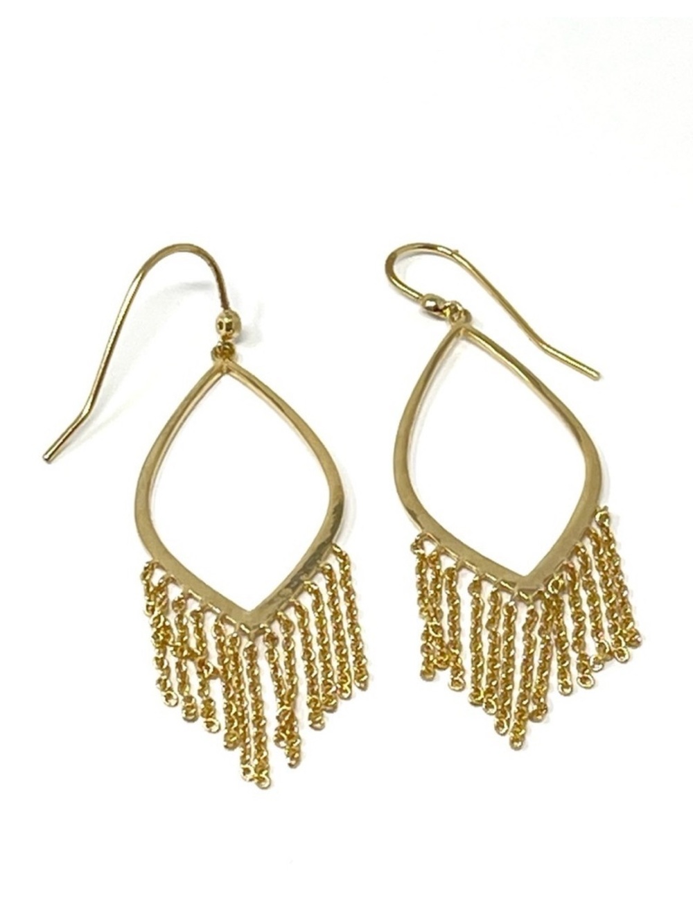 New Anthropologie Gold Fringe Drop Bohemian Earrings